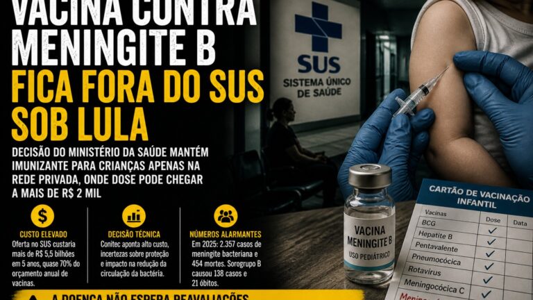 Vacina contra meningite B fora do SUS reacende debate sobre custo, acesso e risco para crianças