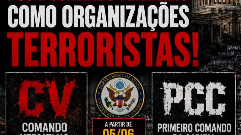 EUA colocam PCC e Comando Vermelho na lista de organizações