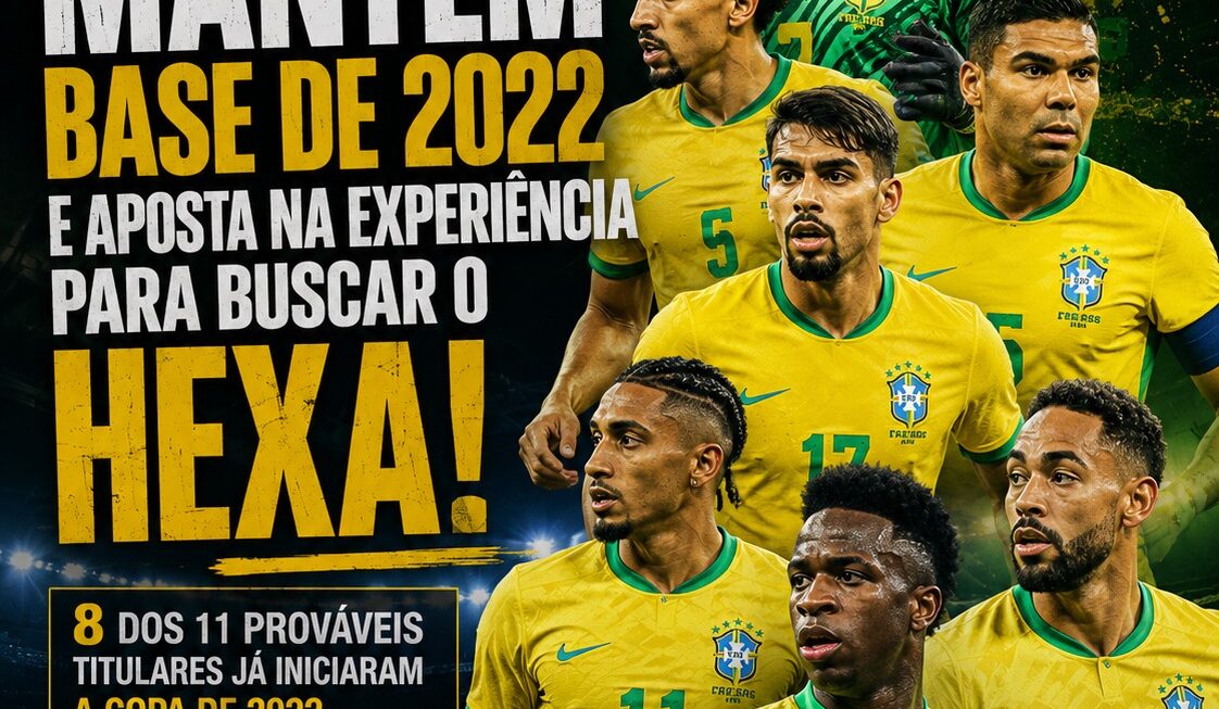 Brasil mantém espinha dorsal de 2022 e aposta na experiência para iniciar busca pelo hexa