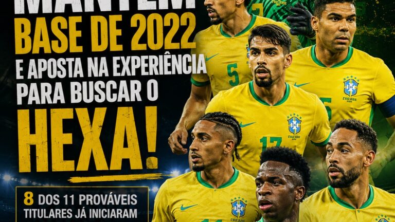 Brasil mantém espinha dorsal de 2022 e aposta na experiência para iniciar busca pelo hexa